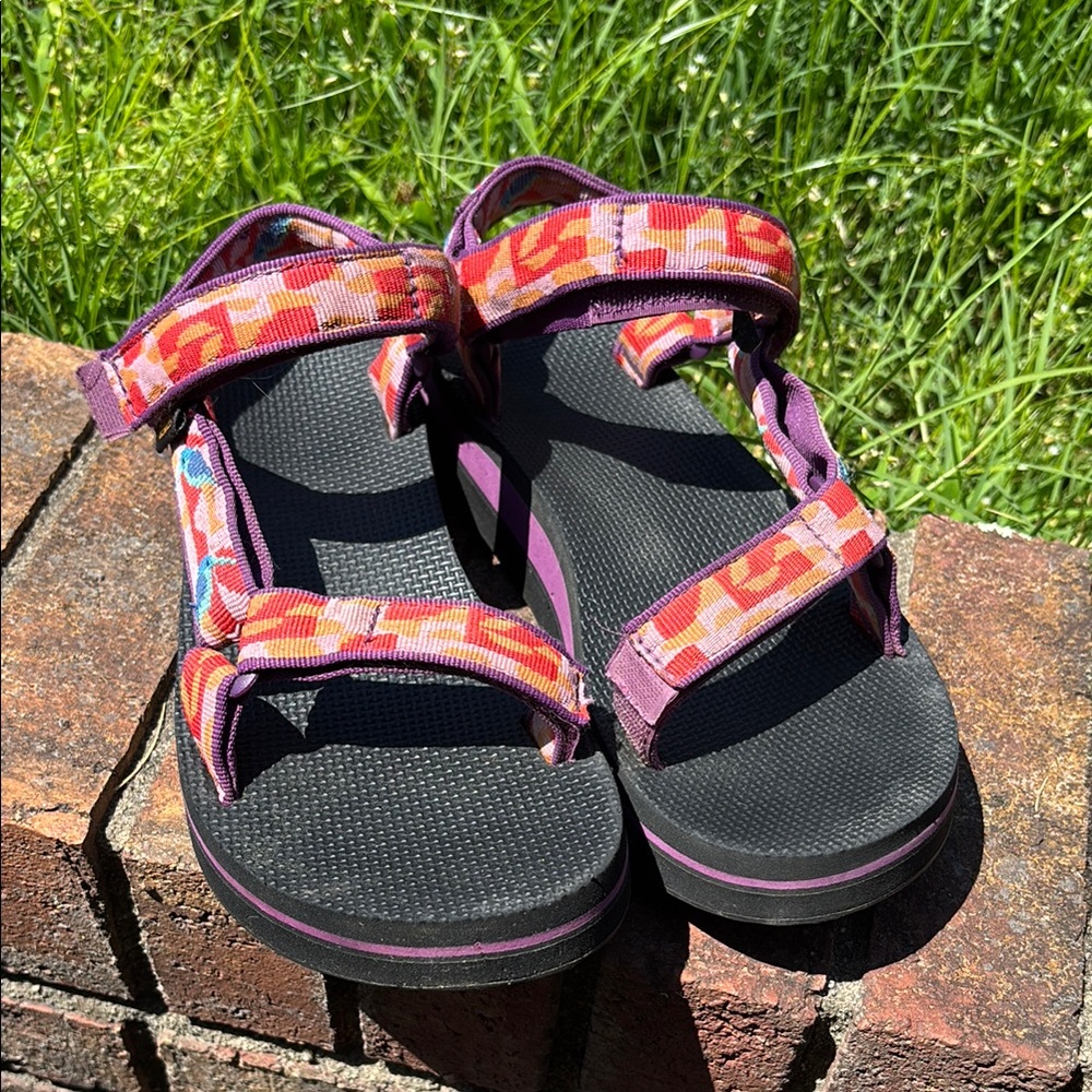 Teva Red and Pink Sport Sandals with Adjustable Straps